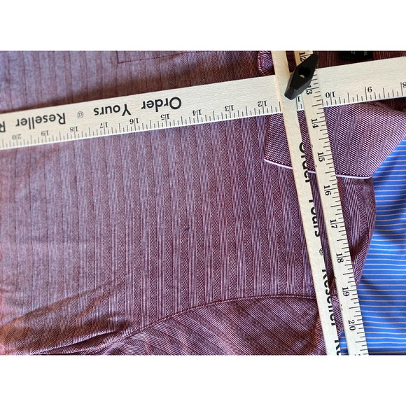 Jos A Bank men’s traveler polo shirt large red shirt stripes short sleeve golf - Picture 6 of 6